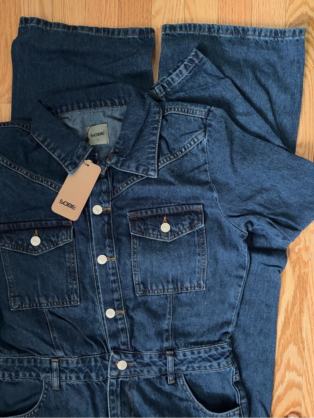 Women Denim Jumpsuit Premium Jean One Piece Outfit Casual Chic Overalls Romper - Picture 8 of 10